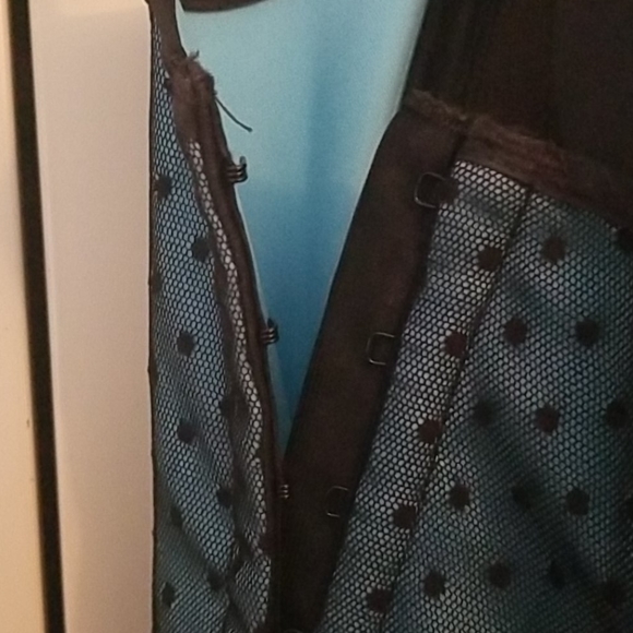 Intimate Attitudes Teal and Black Corset - Picture 4 of 5